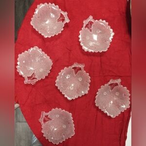 Set Of 6 Gillinder Maple Leaf Nappy Bowls Circa 1881